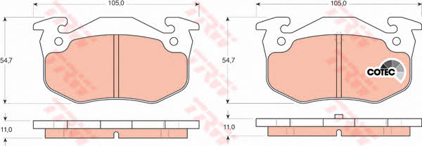 TRW COTEC brake pad set TRW GDB1305