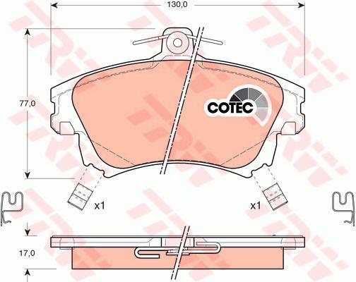TRW COTEC brake pad set TRW GDB1313