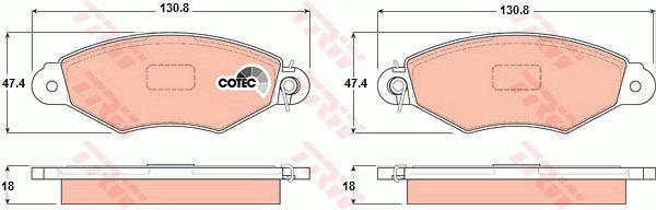 TRW COTEC disc brake pads, set TRW GDB1321