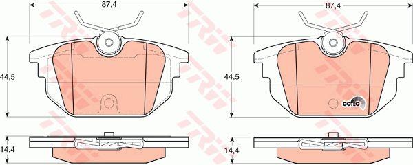 TRW COTEC brake pad set TRW GDB1333