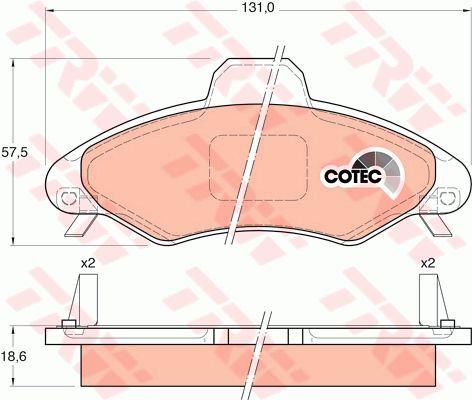 TRW COTEC brake pad set TRW GDB1349
