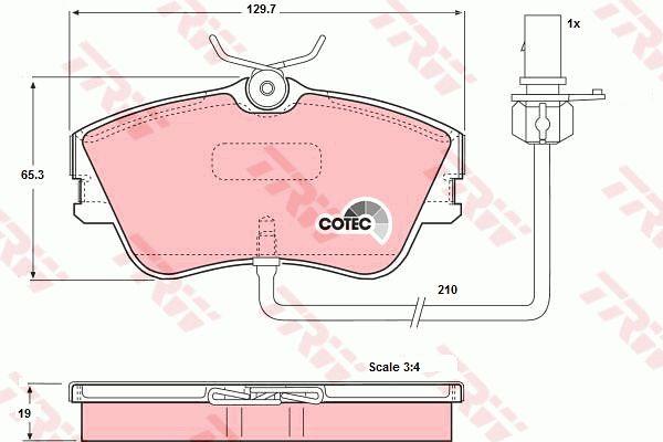 TRW COTEC brake pad set TRW GDB1367