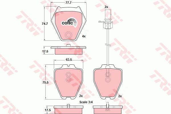 TRW COTEC brake pad set TRW GDB1381