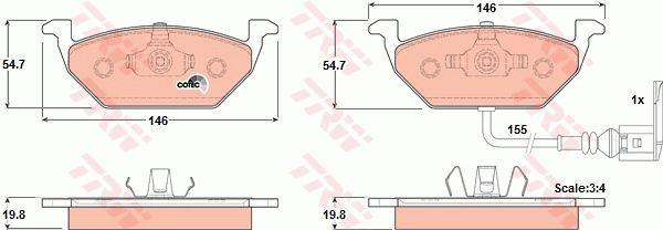 TRW TRW COTEC brake pad set – price 93 PLN