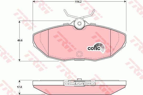TRW COTEC brake pad set TRW GDB1398