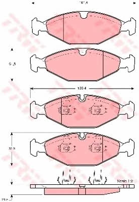 TRW GDB1400 TRW COTEC disc brake pads, set GDB1400