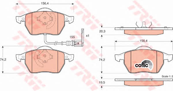 TRW COTEC brake pad set TRW GDB1403