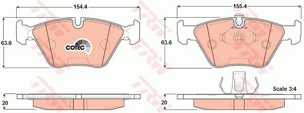 TRW COTEC brake pad set TRW GDB1404