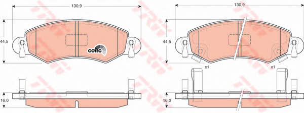 TRW COTEC brake pad set TRW GDB1420