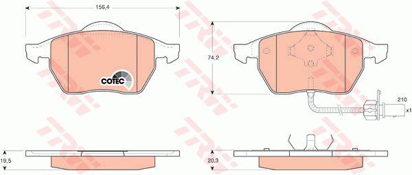 TRW COTEC brake pad set TRW GDB1440