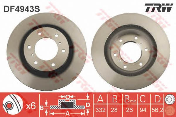 TRW Front vented brake disc – price 217 PLN