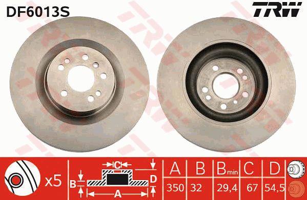 Front vented brake disc TRW DF6013S