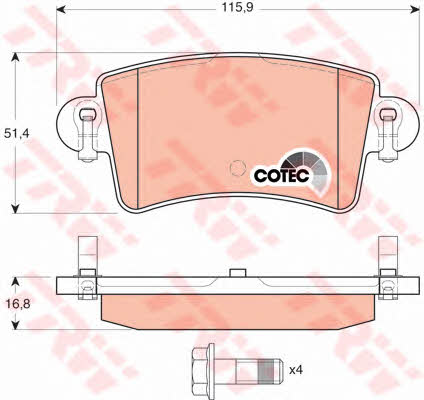TRW COTEC brake pad set TRW GDB1470