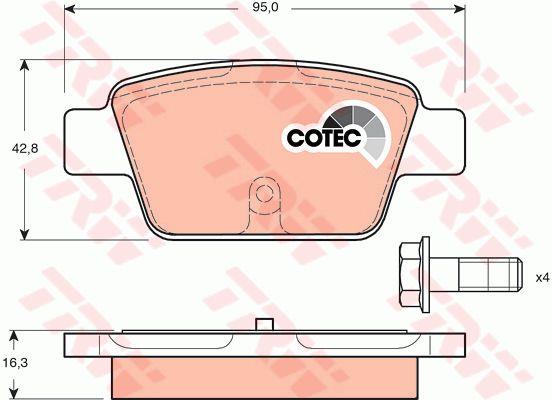 TRW COTEC brake pad set TRW GDB1485
