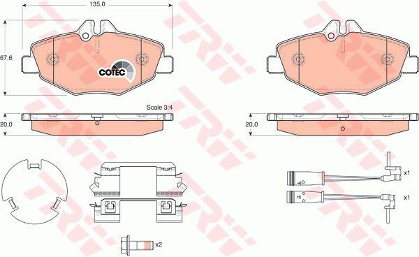 TRW COTEC disc brake pads, set TRW GDB1542