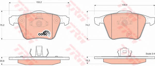 TRW TRW COTEC brake pad set – price 174 PLN