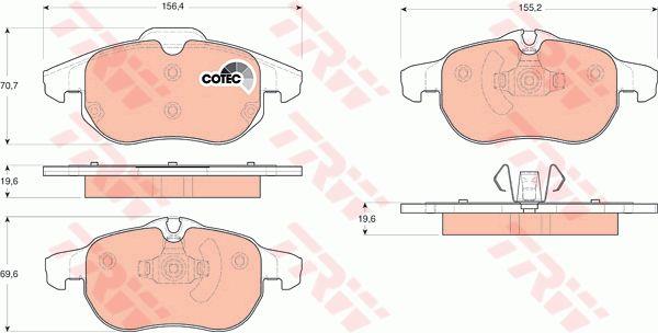 TRW COTEC disc brake pads, set TRW GDB1613