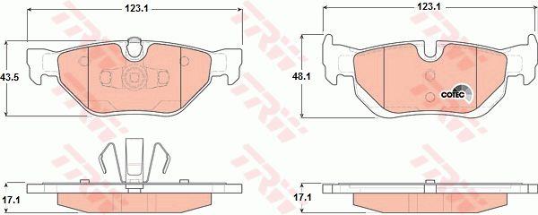 TRW COTEC brake pad set TRW GDB1626