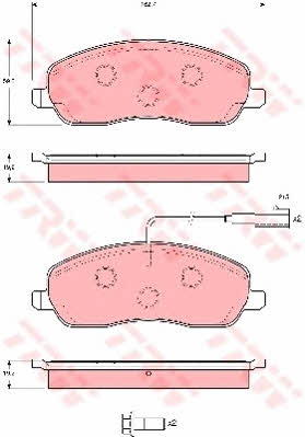 Brake pad Lancia Thesis: GDB1627 TRW TRW COTEC brake pad set