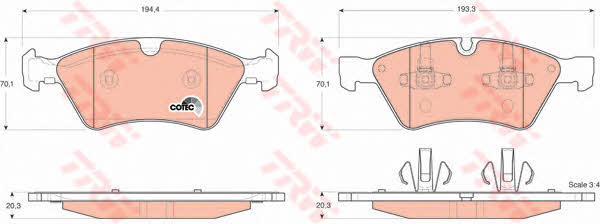 TRW COTEC brake pad set TRW GDB1642