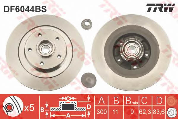 TRW Rear solid brake disc – price 374 PLN