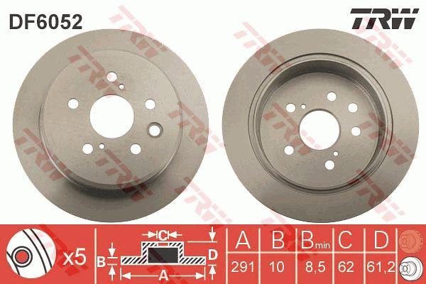 TRW Rear brake disc, non-ventilated – price 129 PLN