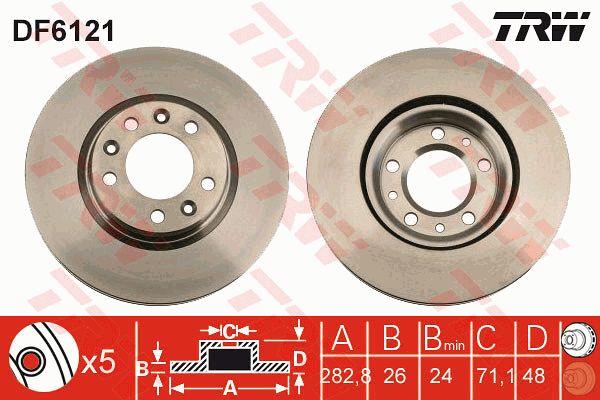 TRW Front brake disc ventilated – price 145 PLN