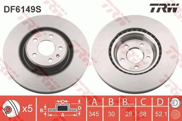 Front vented brake disc TRW DF6149S