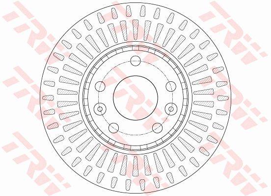 Front vented brake disc TRW DF6184