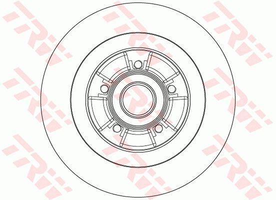 TRW DF6202BS Rear brake disc, non-ventilated DF6202BS