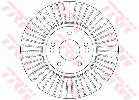 Front vented brake disc TRW DF6222