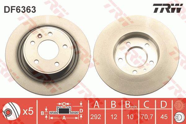 TRW Rear brake disc, non-ventilated – price 146 PLN