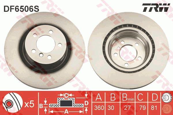 Front vented brake disc TRW DF6506S