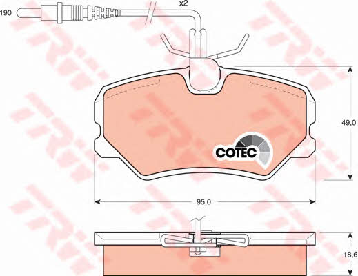 TRW COTEC brake pad set TRW GDB793