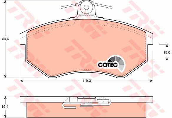 TRW COTEC brake pad set TRW GDB826