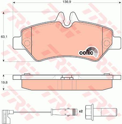 TRW TRW COTEC brake pad set – price 156 PLN