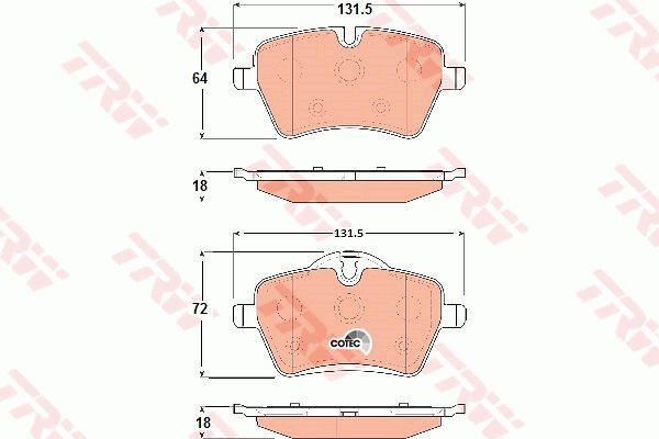 TRW COTEC brake pad set TRW GDB1712