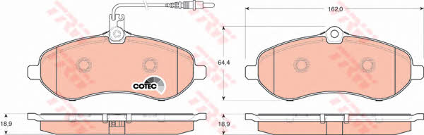TRW COTEC brake pad set TRW GDB1718