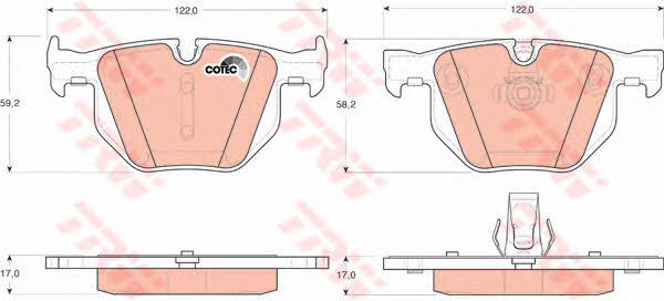 TRW COTEC brake pad set TRW GDB1727