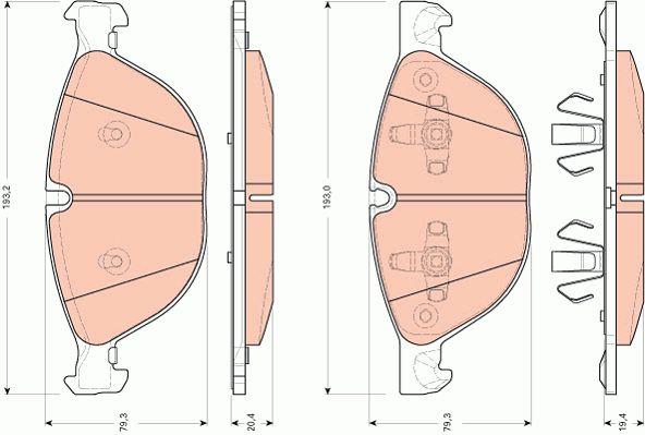 TRW COTEC brake pad set TRW GDB1728