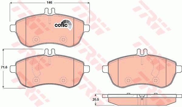 TRW COTEC brake pad set TRW GDB1736
