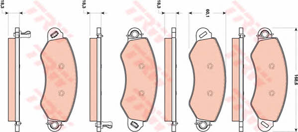 TRW COTEC brake pad set TRW GDB1744