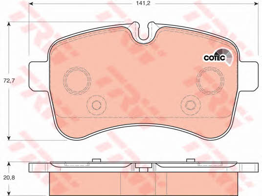 TRW COTEC brake pad set TRW GDB1748