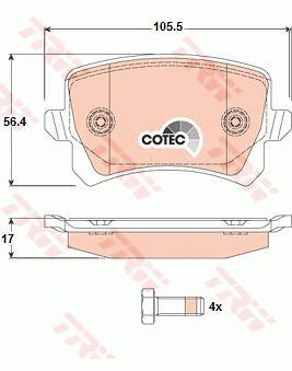 TRW TRW COTEC brake pad set – price 120 PLN