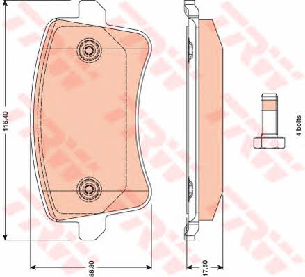 TRW COTEC brake pad set TRW GDB1765