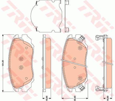 TRW COTEC front disc brake pads, set TRW GDB1782