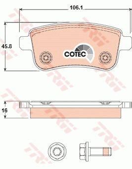 TRW COTEC brake pad set TRW GDB1791