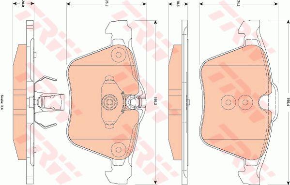 TRW COTEC brake pad set TRW GDB1835