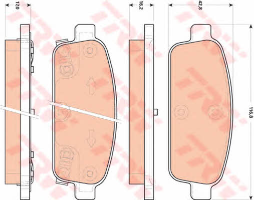 TRW COTEC brake pad set TRW GDB1844