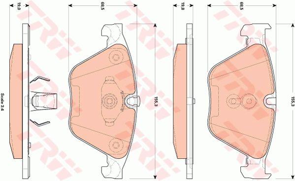 TRW COTEC brake pad set TRW GDB1854
